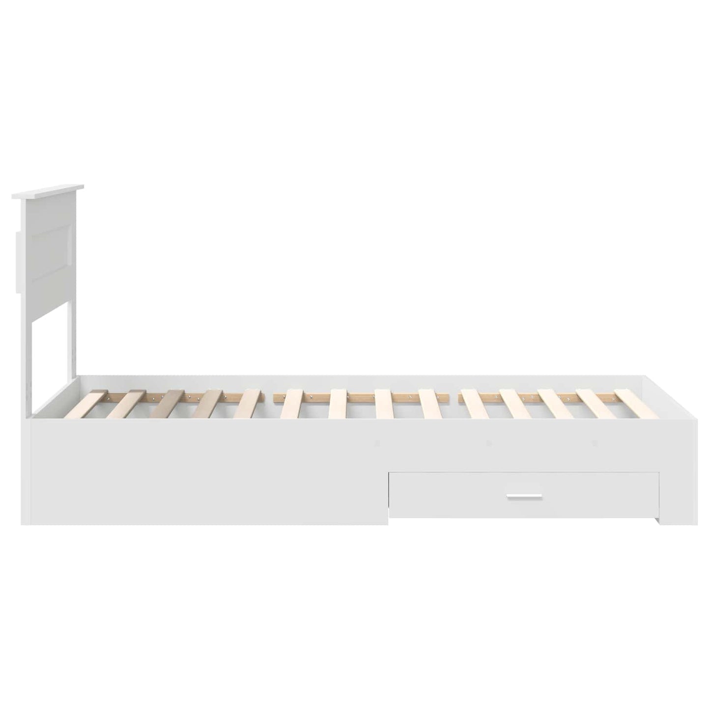 vidaXL Bed Frame with Headboard White 90 x 200 cm Engineered Wood