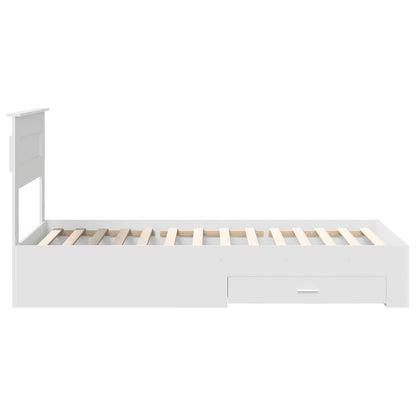 vidaXL Bed Frame with Headboard White 90 x 200 cm Engineered Wood