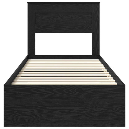 vidaXL Bed Frame with Headboard Black Oak 90 x 200 cm Engineered Wood