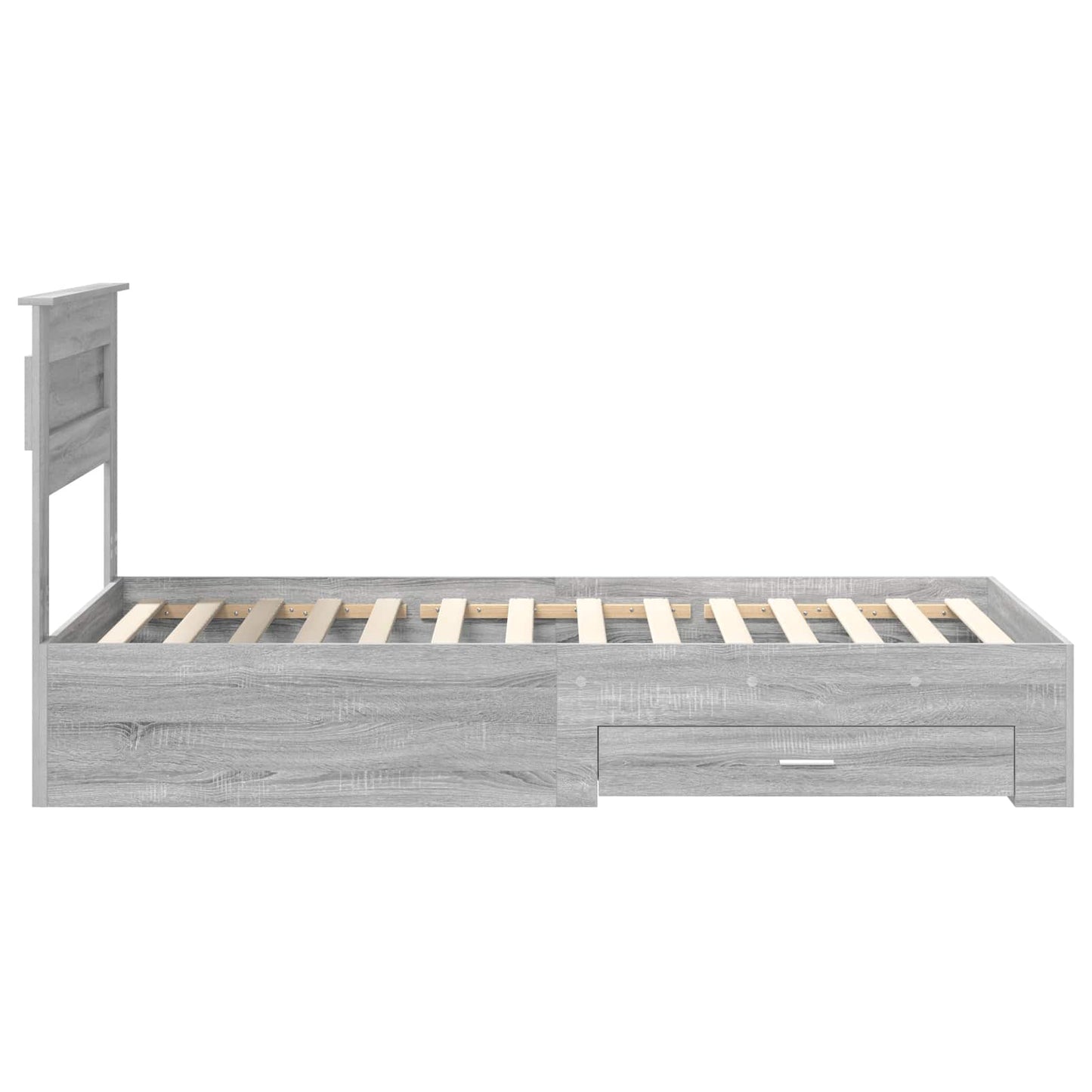 vidaXL Bed Frame with Drawer Grey Sonoma 90 x 200 cm Engineered Wood