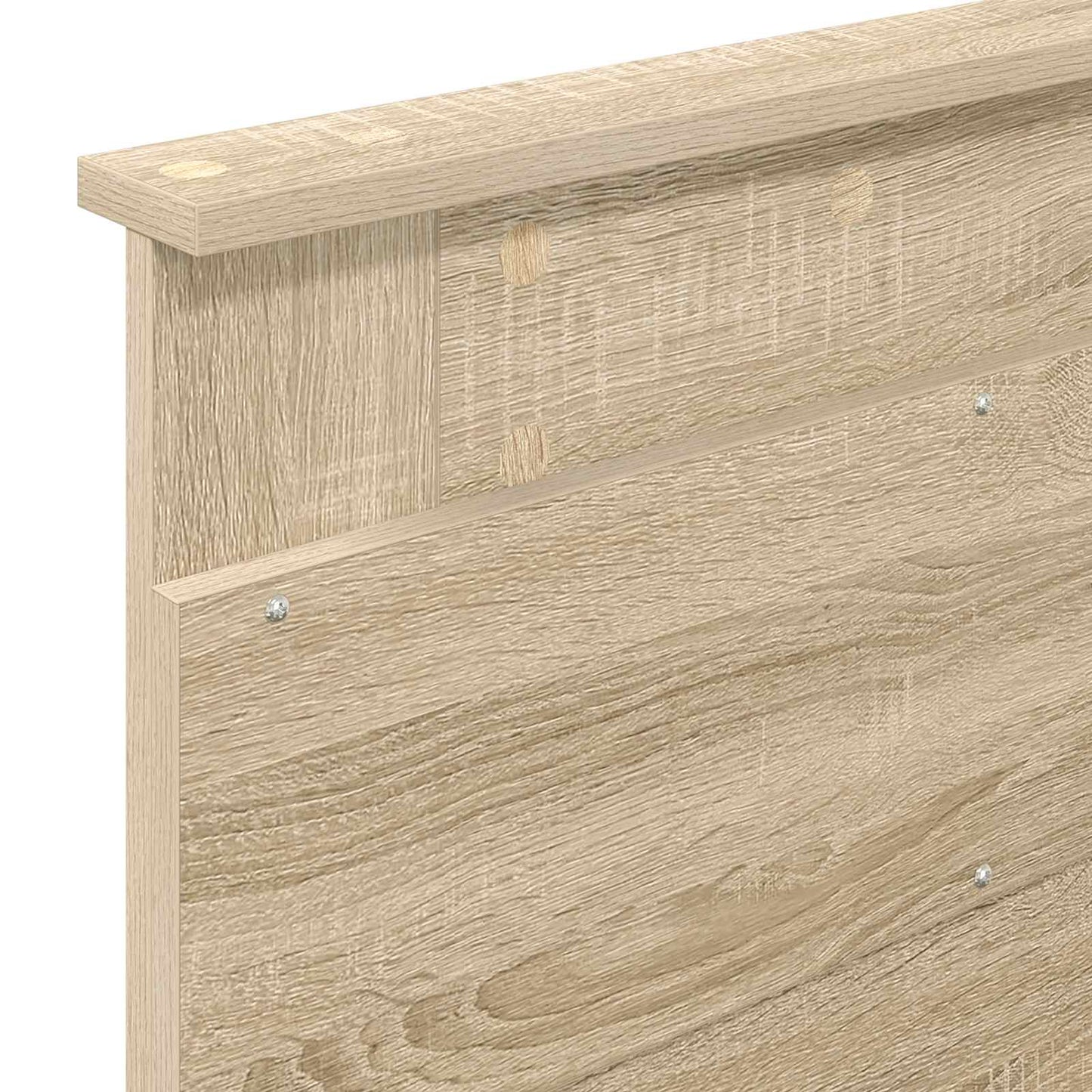 vidaXL Bed Frame Sonoma Oak and Silver 75 x 190 cm Engineered Wood