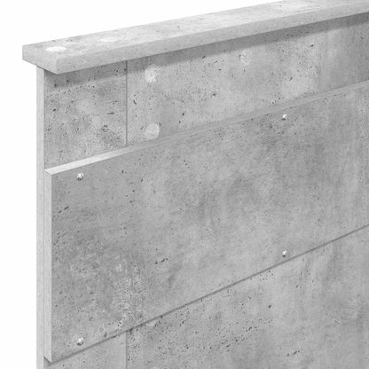 vidaXL Bed Frame Concrete Grey and Silver 75 x 190 cm Engineered Wood