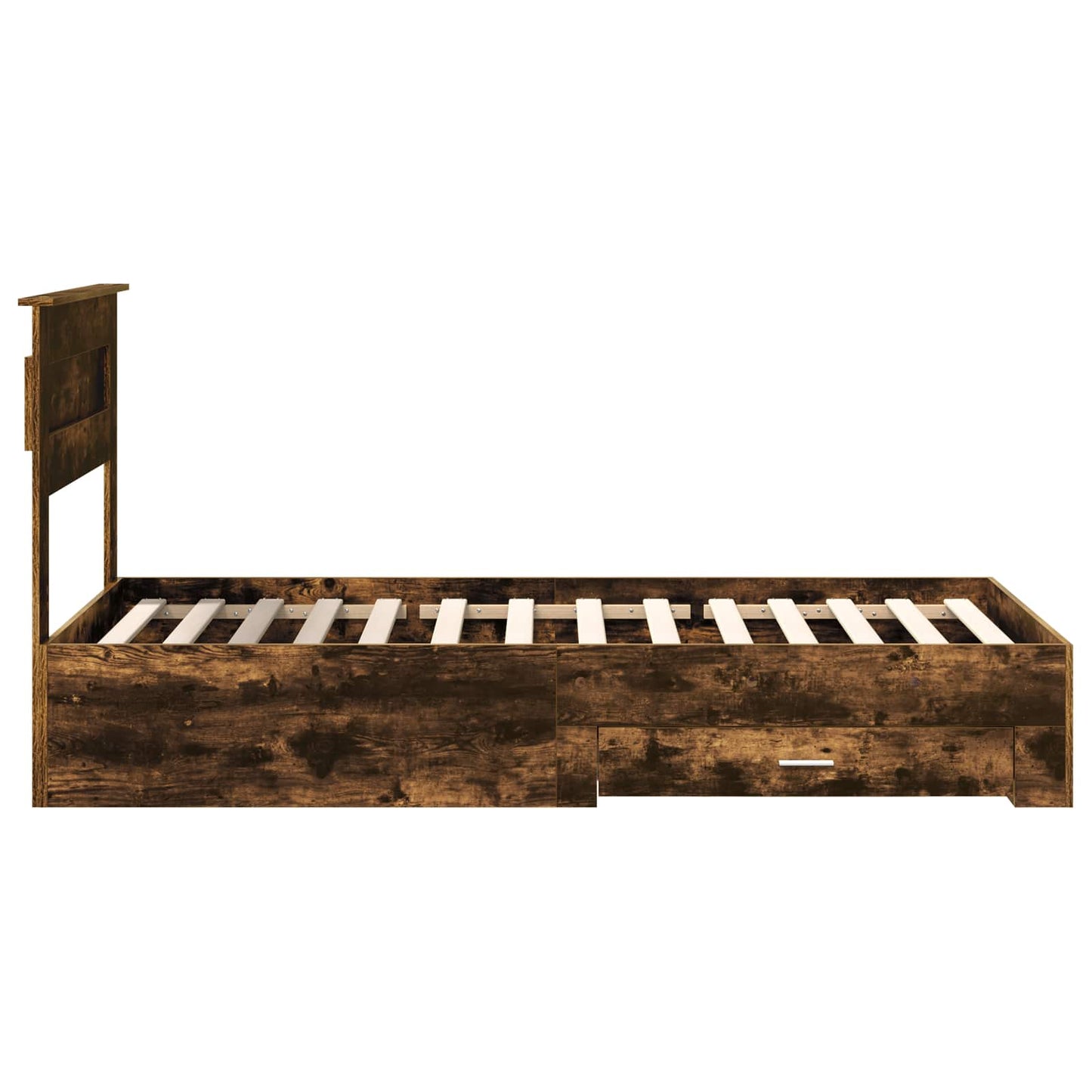vidaXL Bed Frame Smoked Oak and Silver 75 x 190 cm Engineered Wood