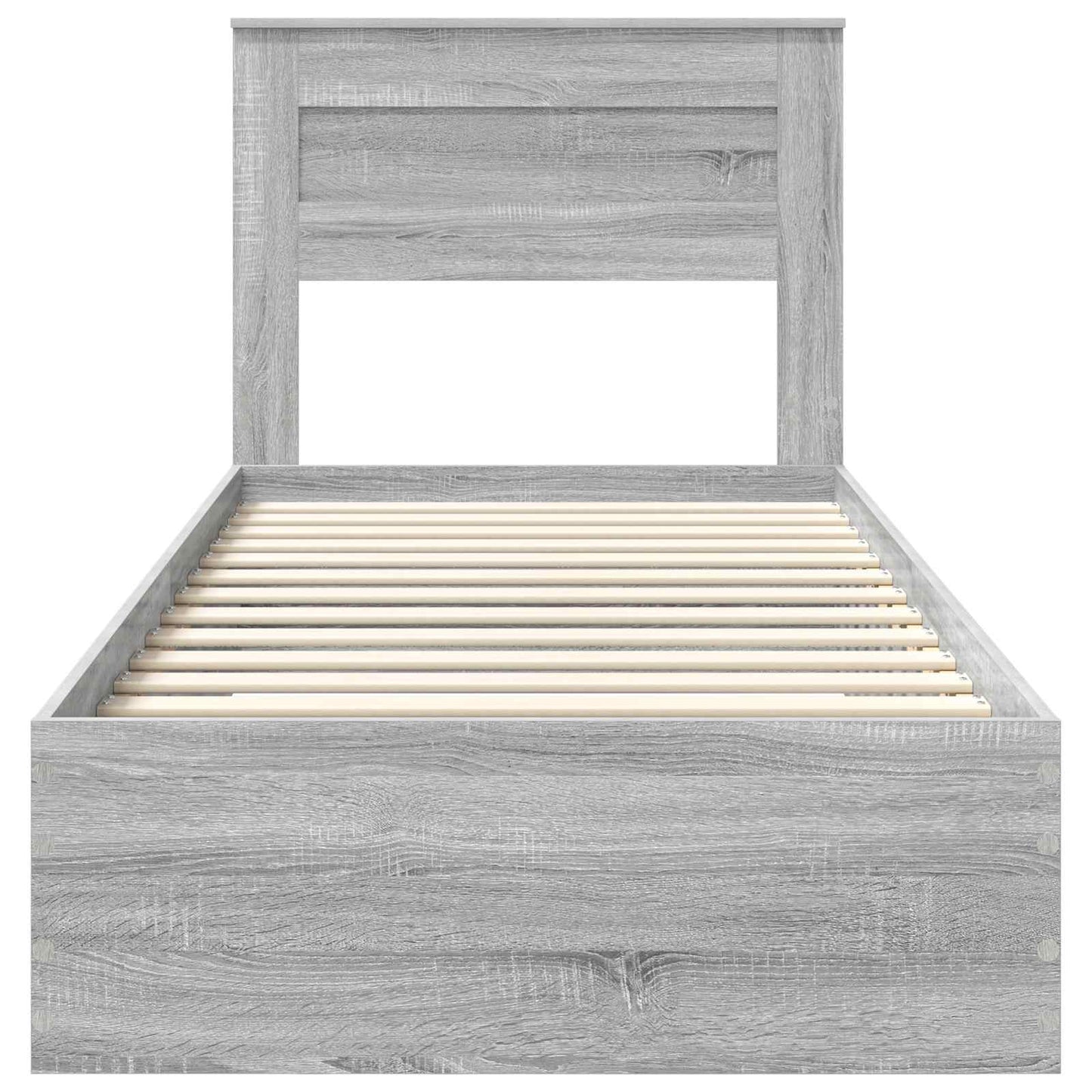 vidaXL Bed Frame Grey Sonoma and Silver 75 x 190 cm Engineered Wood