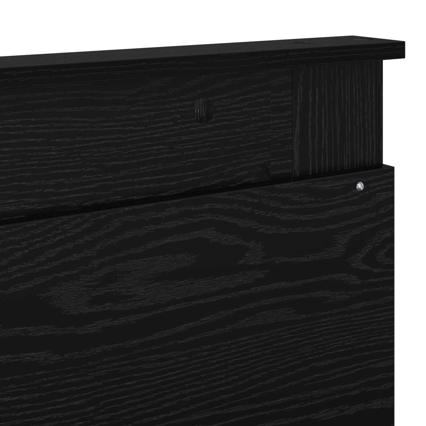 vidaXL Bed Frame with Headboard Black 200 x 200 cm Solid Pine Wood