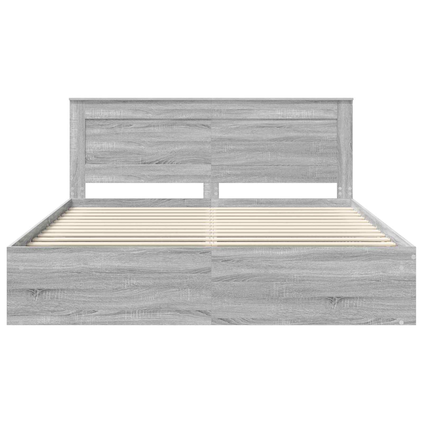 vidaXL Bed Frame Grey Sonoma 200 x 200 cm Solid Pine Wood