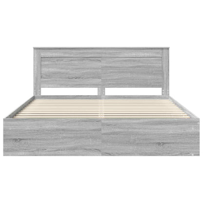vidaXL Bed Frame Grey Sonoma 200 x 200 cm Solid Pine Wood