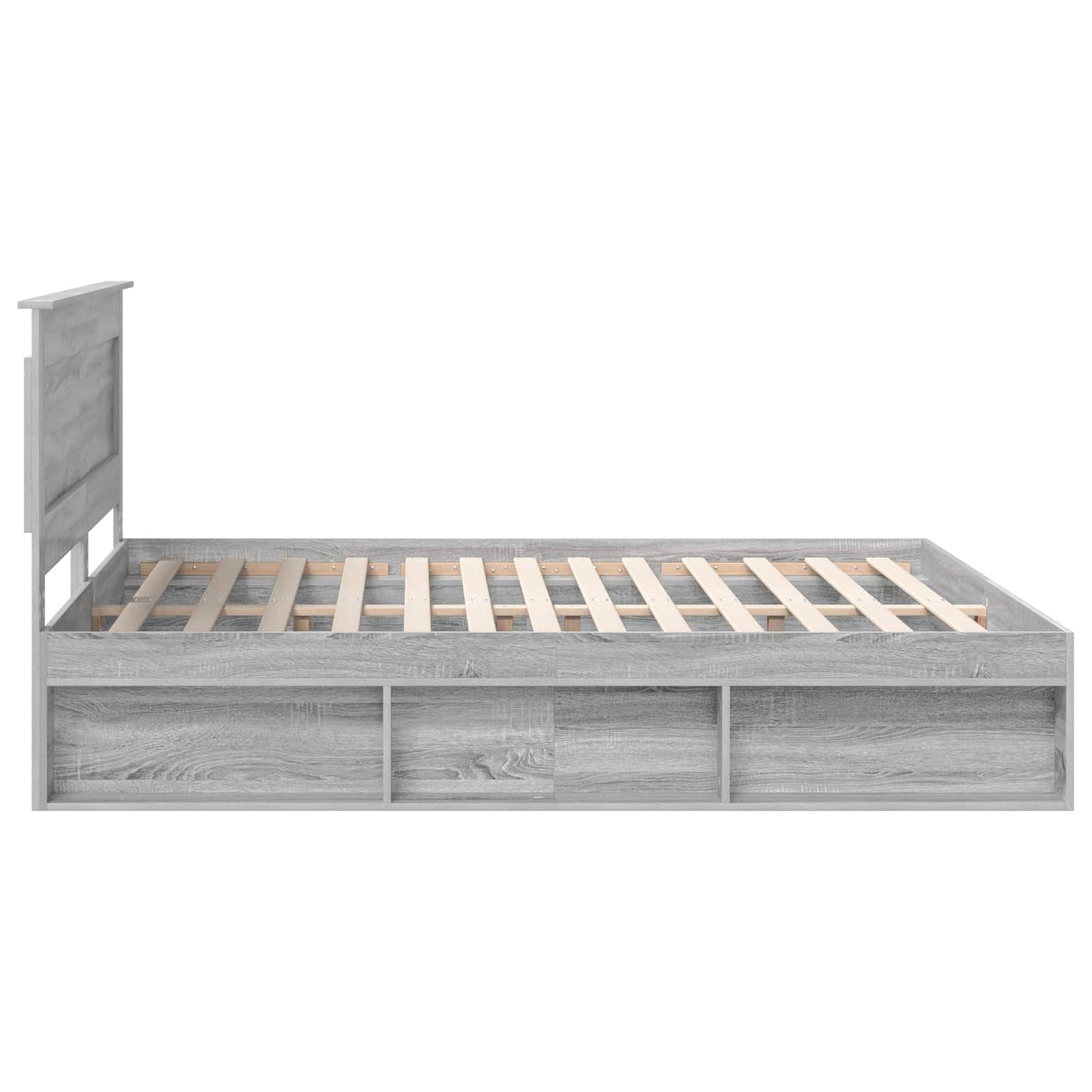 vidaXL Bed Frame Grey Sonoma 200 x 200 cm Solid Pine Wood