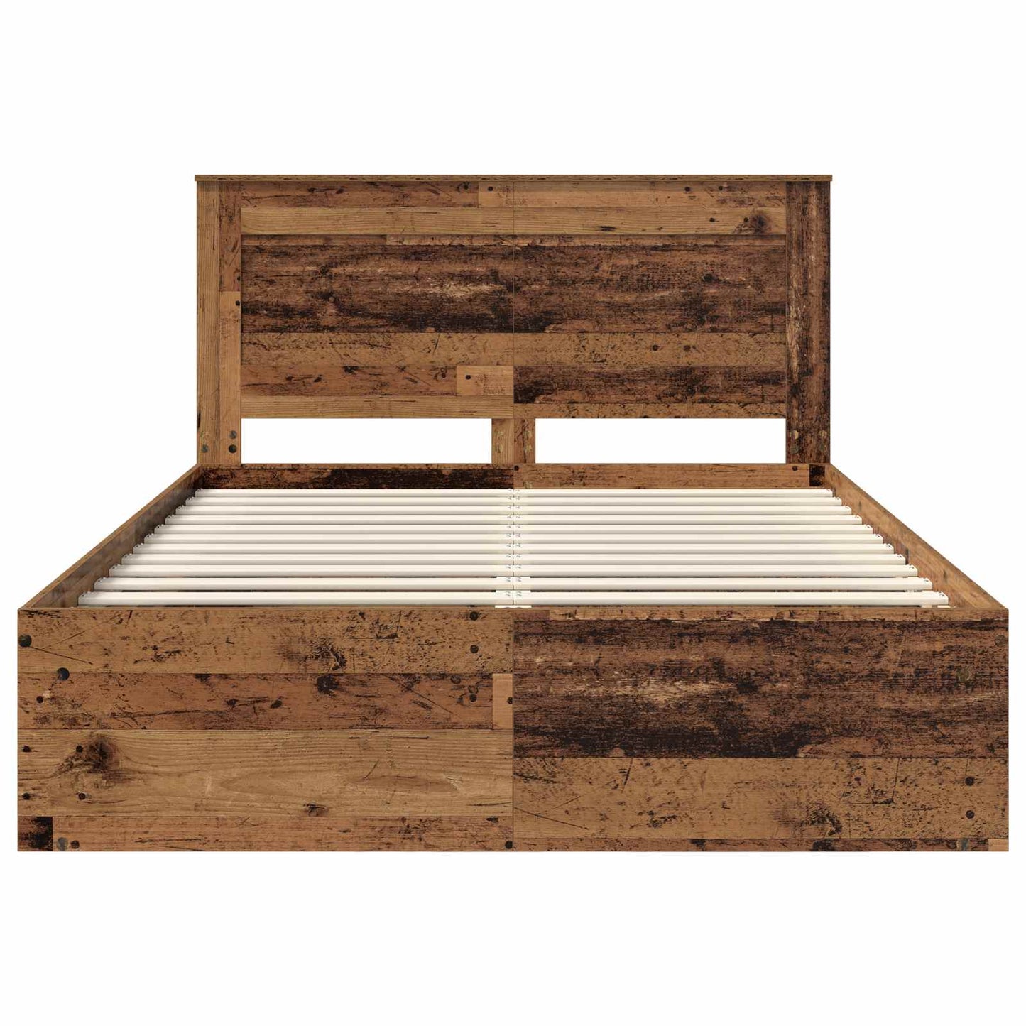 vidaXL Bed Frame with Headboard Old Wood 150 x 200 cm Solid Pine Wood