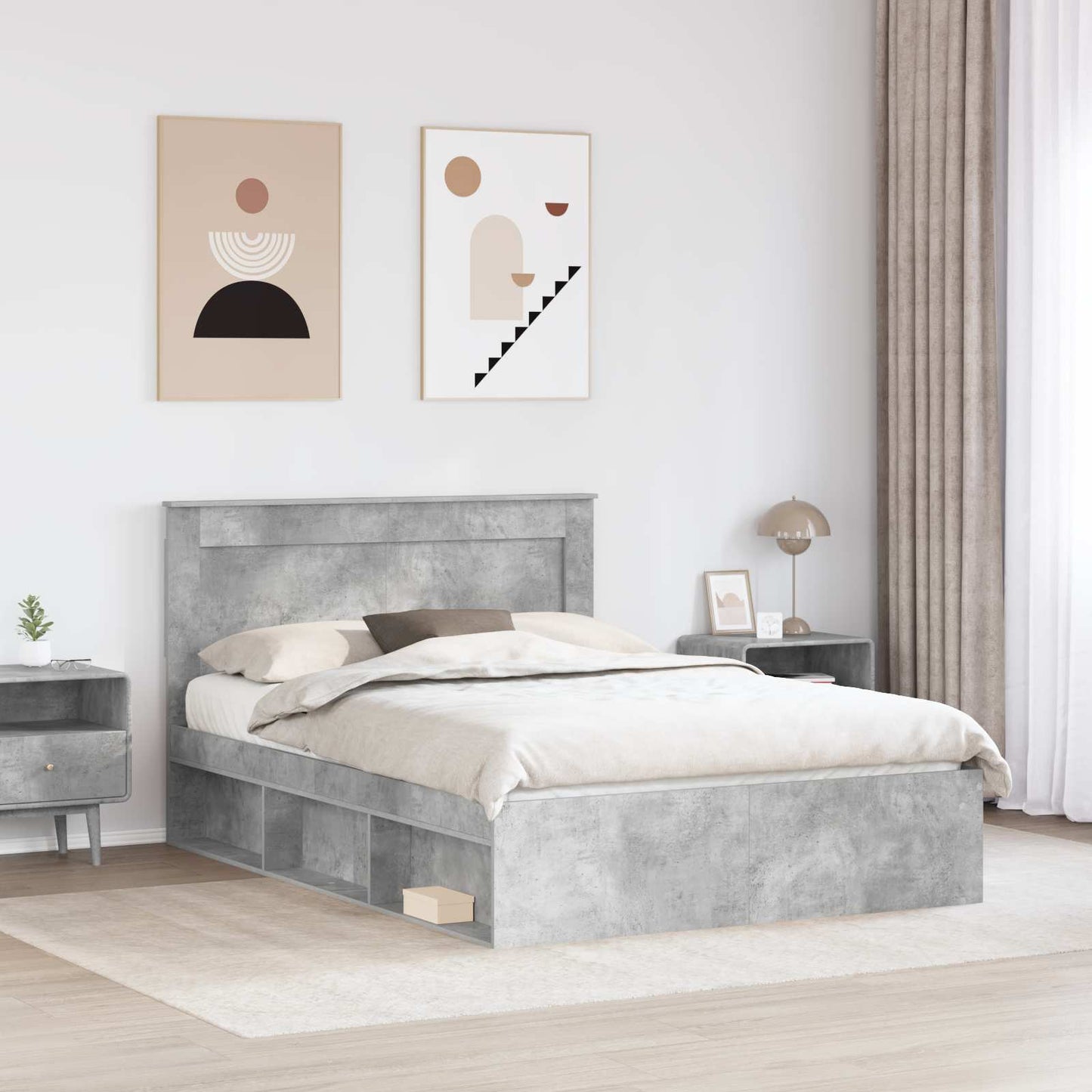vidaXL Bed Frame with Headboard Concerte 140 x 190 cm Solid Pine Wood
