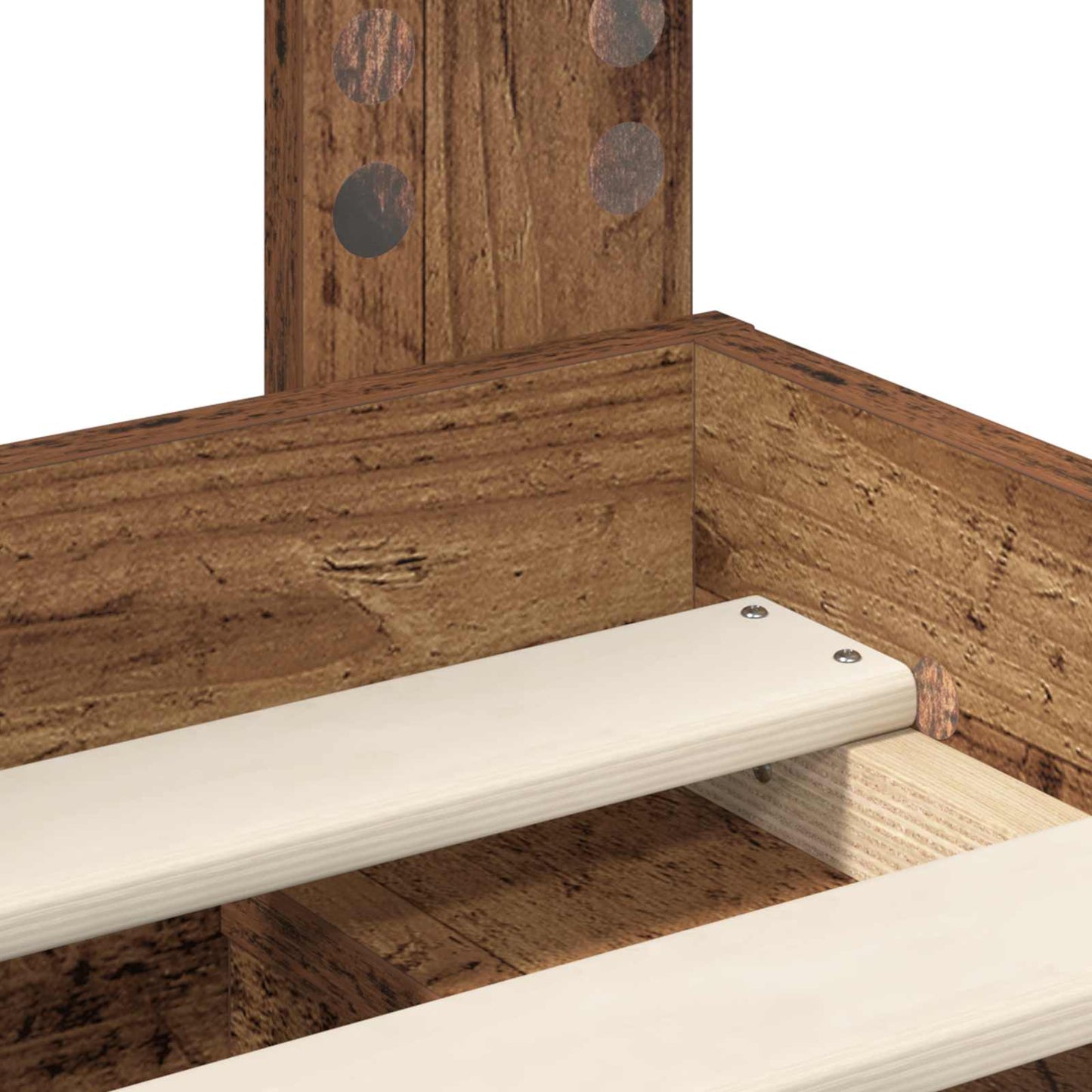 vidaXL Bed Frame with Headboard Old Wood 140 x 190 cm Solid Pine Wood