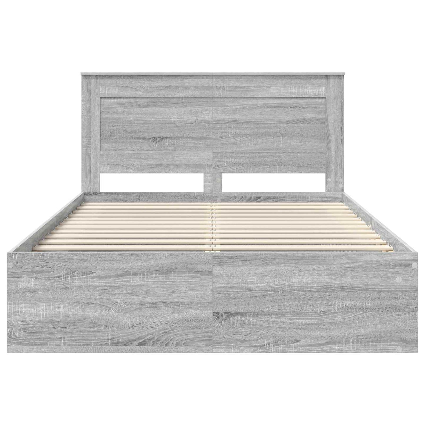vidaXL Bed Frame Grey Sonoma 140 x 200 cm Solid Pine Wood