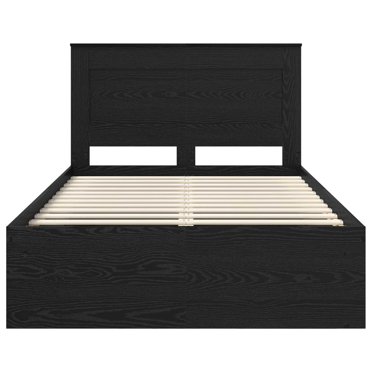 vidaXL Bed Frame with Drawer Plain Black 120 x 190 cm Solid Pine Wood