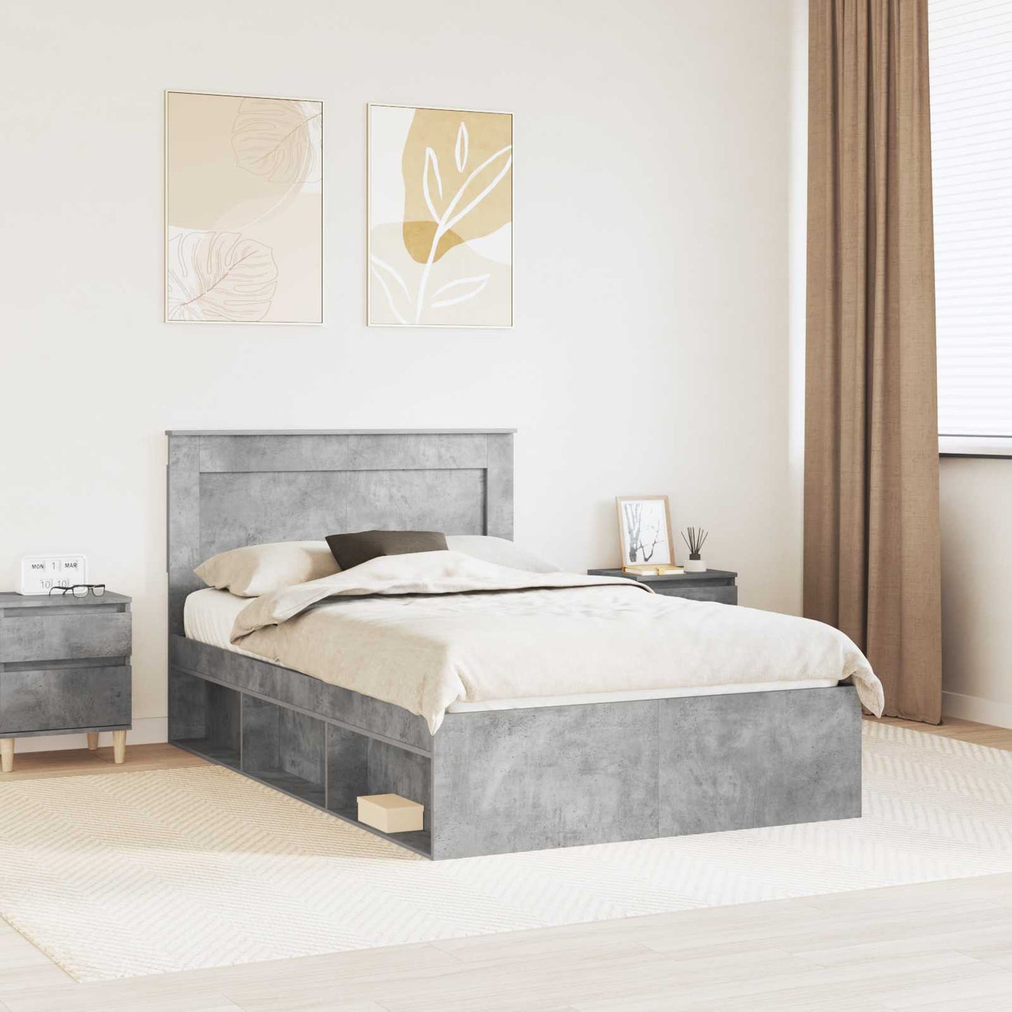vidaXL Bed Frame with Headboard Concerte 120 x 190 cm Solid Pine Wood