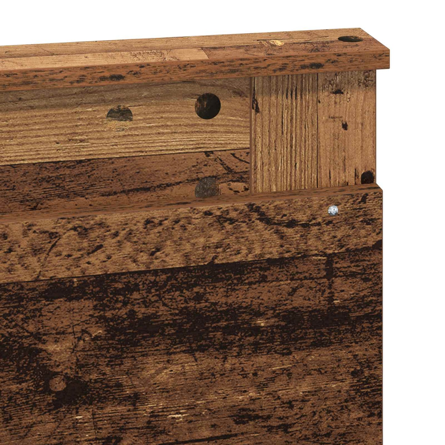 vidaXL Bed Frame with Headboard Old Wood 120 x 190 cm Solid Pine Wood