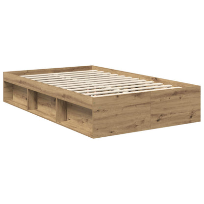 vidaXL Bed Frame Artisian Oak 120 x 200 cm Solid Pine Wood