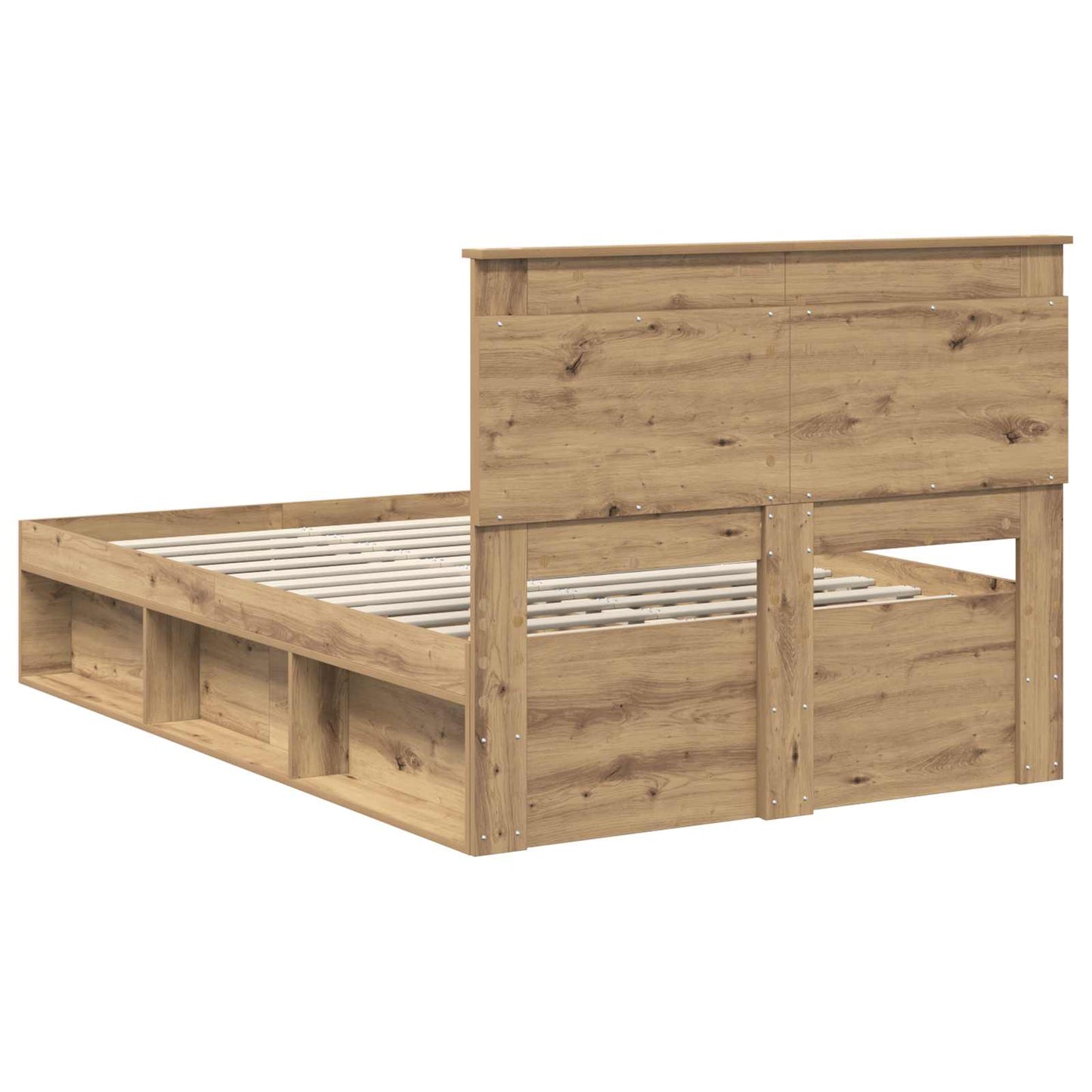 vidaXL Bed Frame Artisian Oak 120 x 200 cm Solid Pine Wood