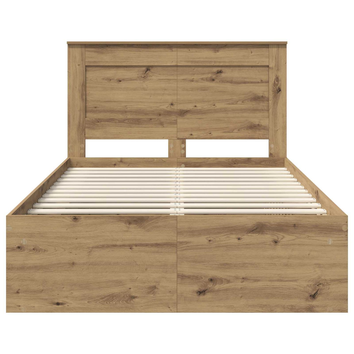 vidaXL Bed Frame Artisian Oak 120 x 200 cm Solid Pine Wood