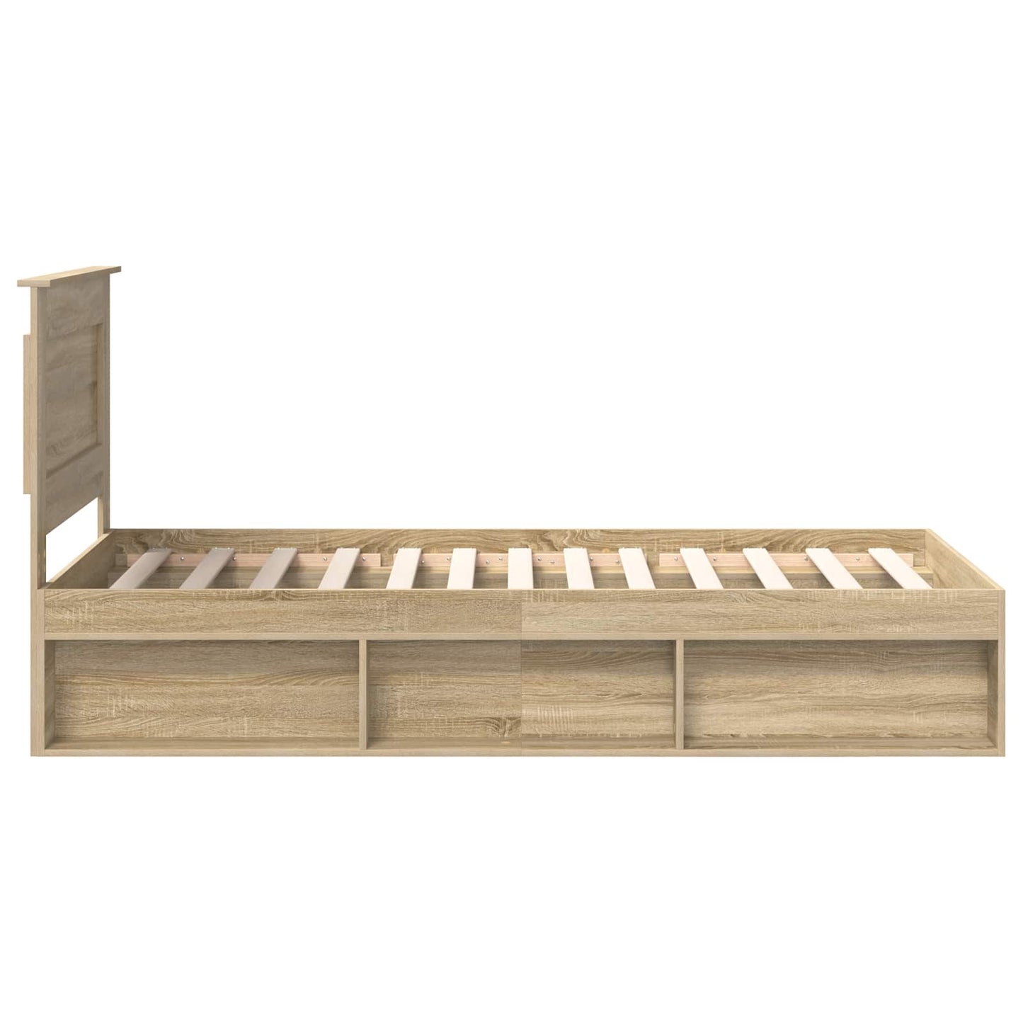 vidaXL Bed Frame with Headboard Sonoma 100 x 200 cm Solid Pine Wood