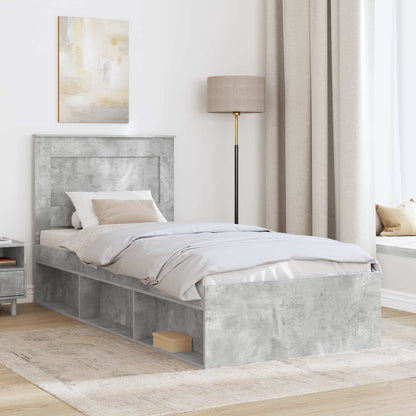 vidaXL Bed Frame Concerte Grey 100 x 200 cm Solid Pine Wood