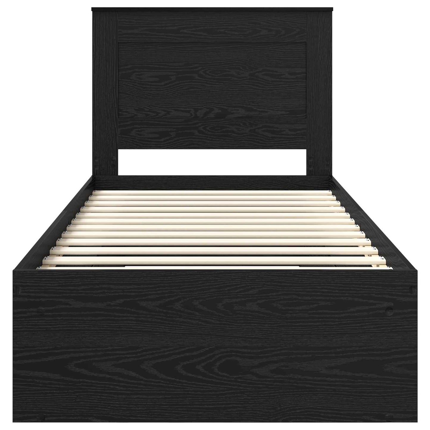 vidaXL Bed Frame with Headboard Black 90 x 190 cm Solid Pine Wood