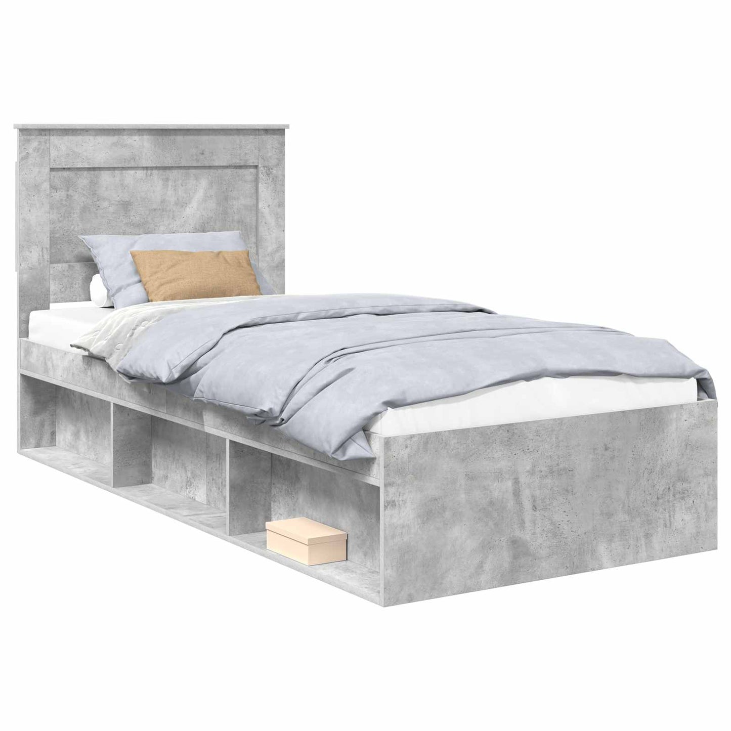 vidaXL Bed Frame with Drawer Concerte Grey 90 x 190 cm Solid Pine Wood