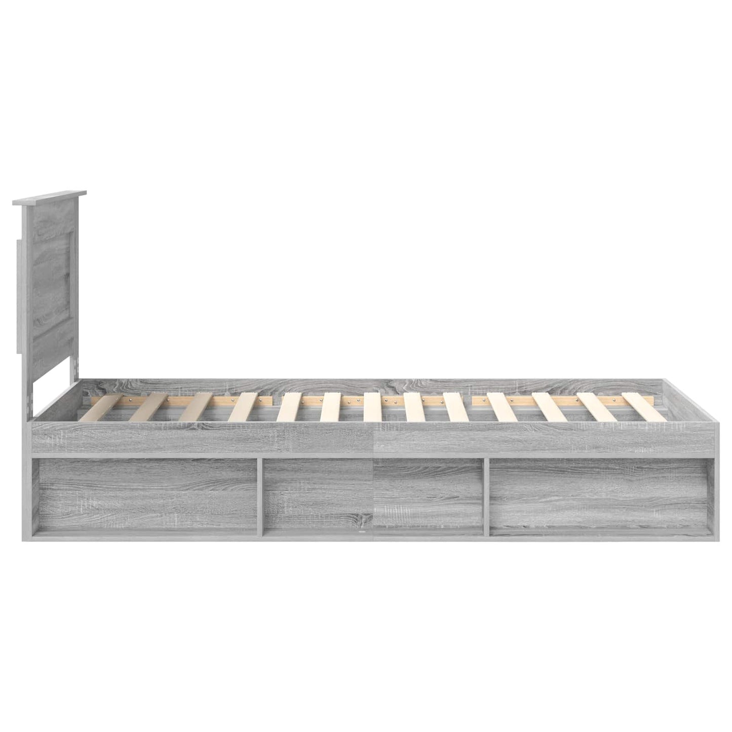 vidaXL Bed Frame with Drawer Grey Sonoma 90 x 190 cm Solid Pine Wood