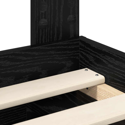 vidaXL Bed Frame with Headboard Black 90 x 200 cm Solid Pine Wood
