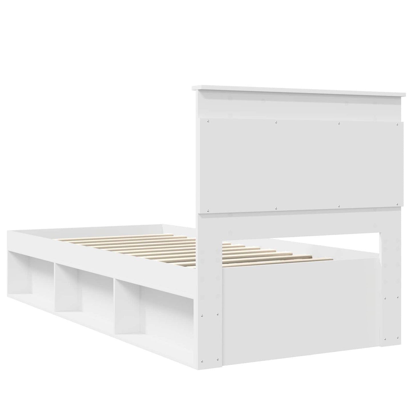 vidaXL Bed Frame with Headboard White 75 x 190 cm Solid Pine Wood