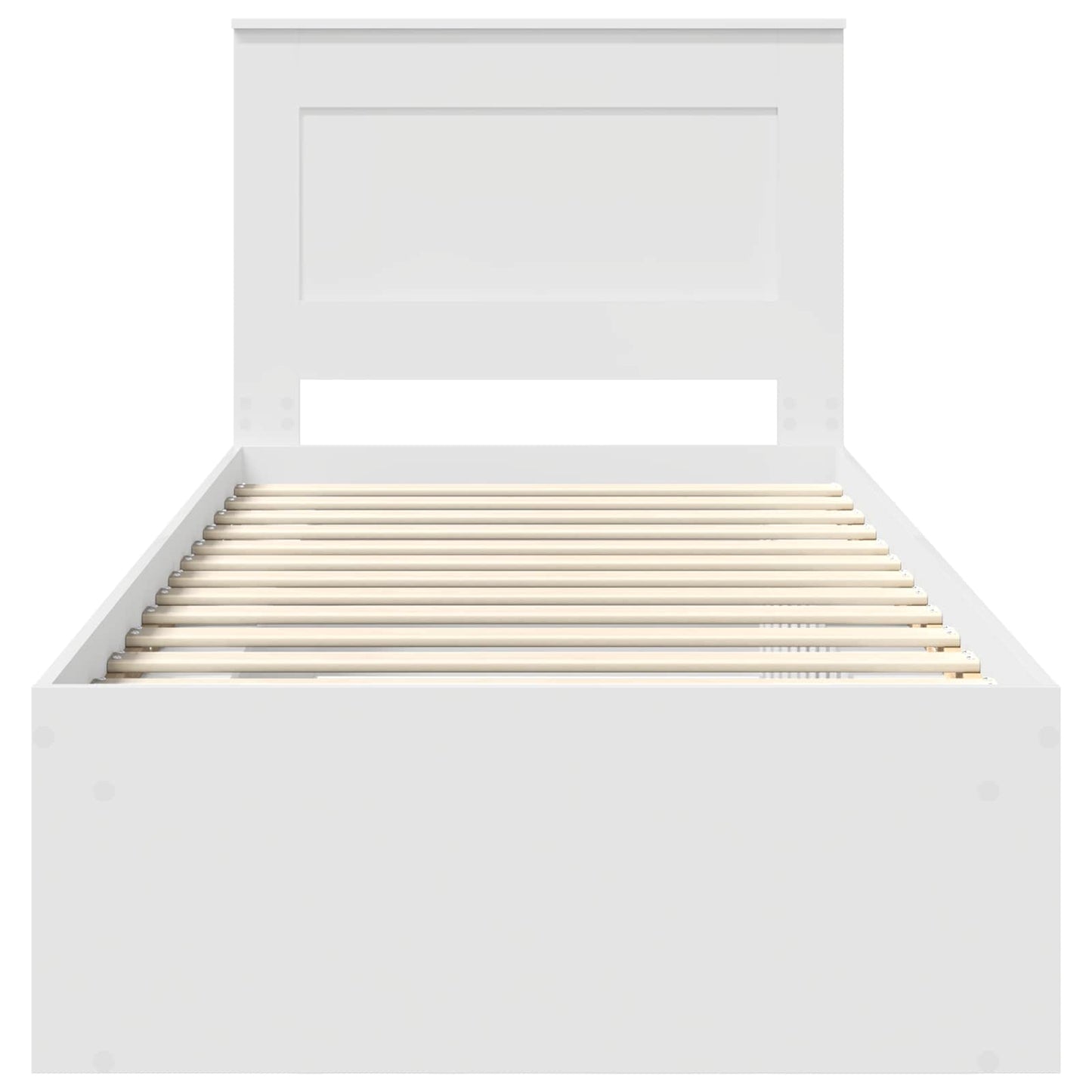 vidaXL Bed Frame with Headboard White 75 x 190 cm Solid Pine Wood