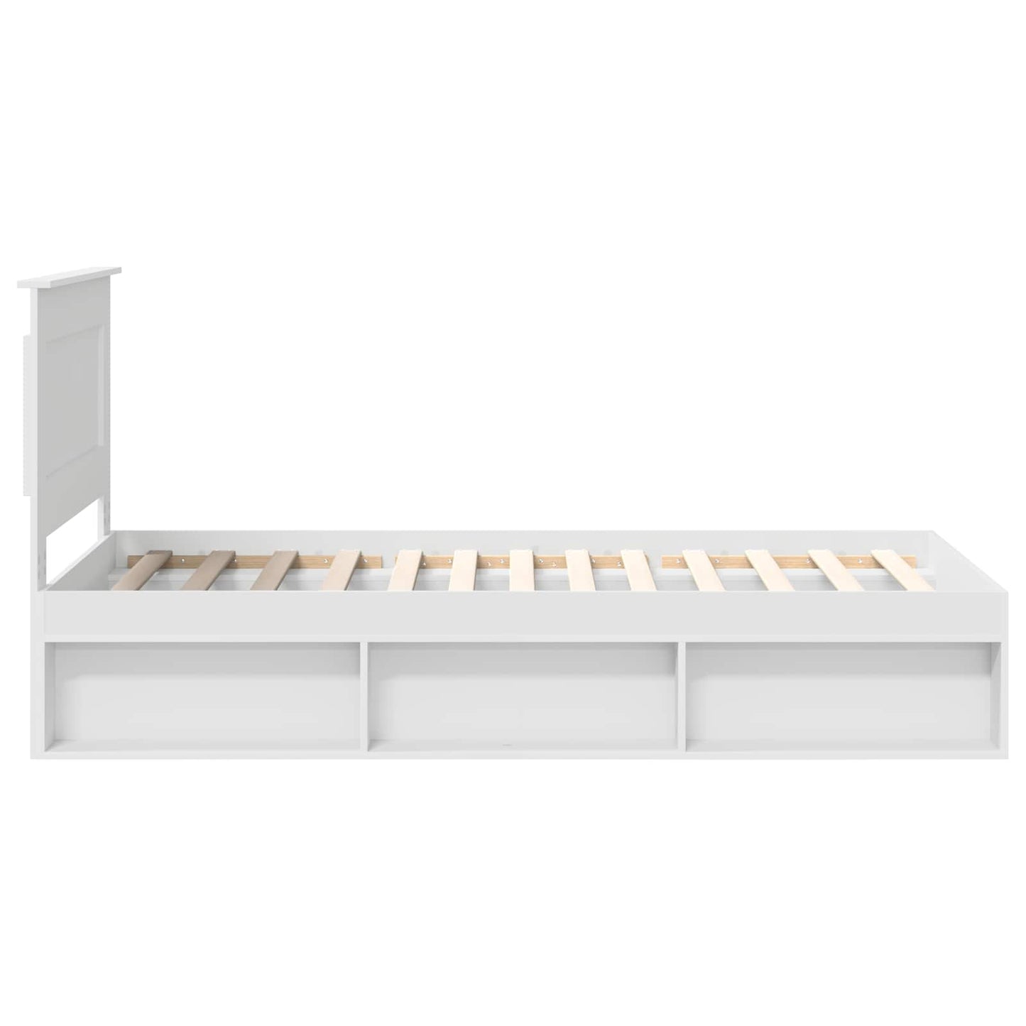 vidaXL Bed Frame with Headboard White 75 x 190 cm Solid Pine Wood