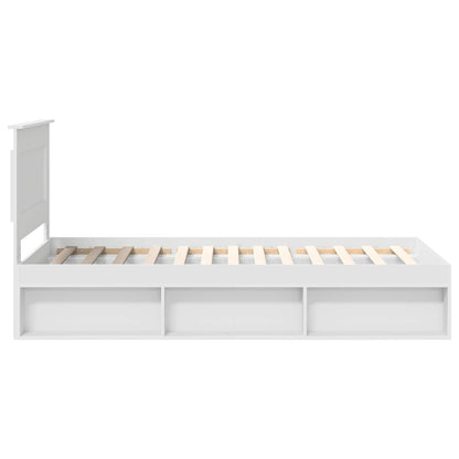 vidaXL Bed Frame with Headboard White 75 x 190 cm Solid Pine Wood