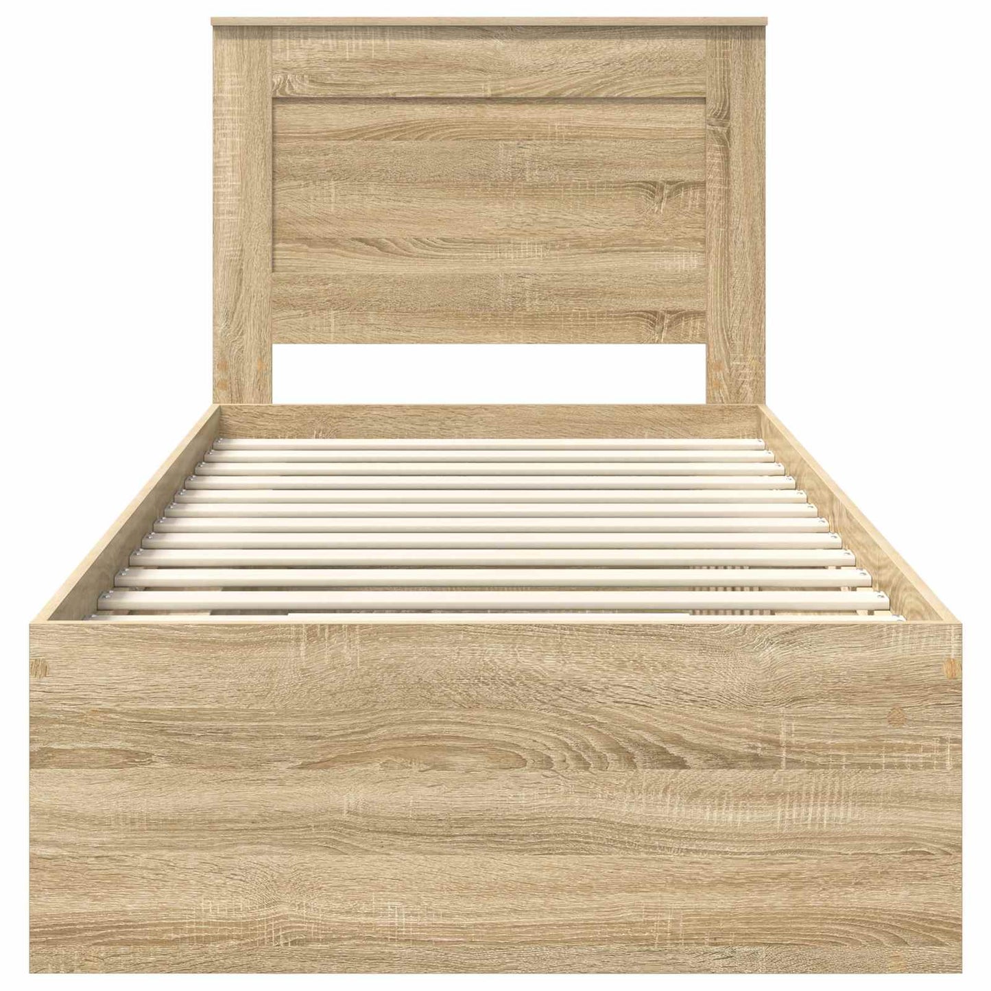 vidaXL Bed Frame with Headboard Sonoma Oak 75 x 190 cm Solid Pine Wood