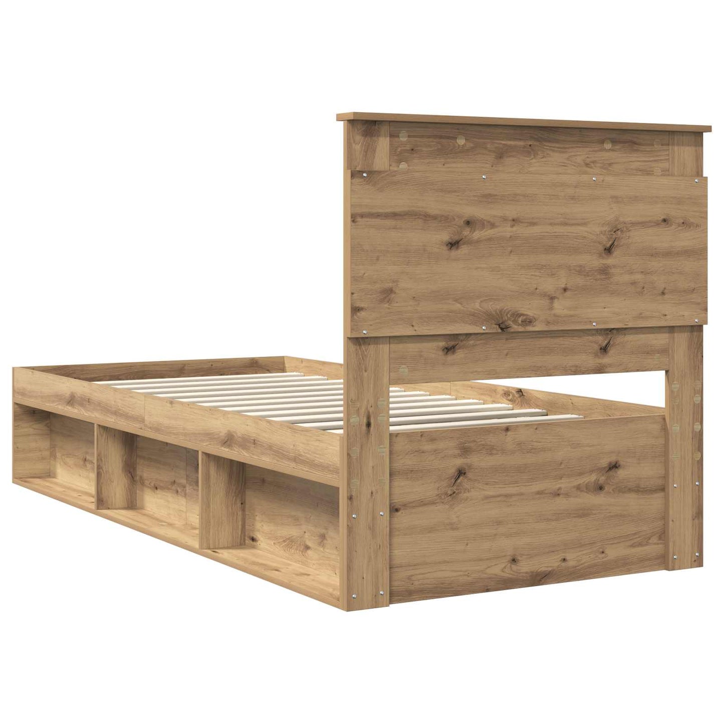 vidaXL Bed Frame Artisian Oak 75 x 190 cm Solid Pine Wood