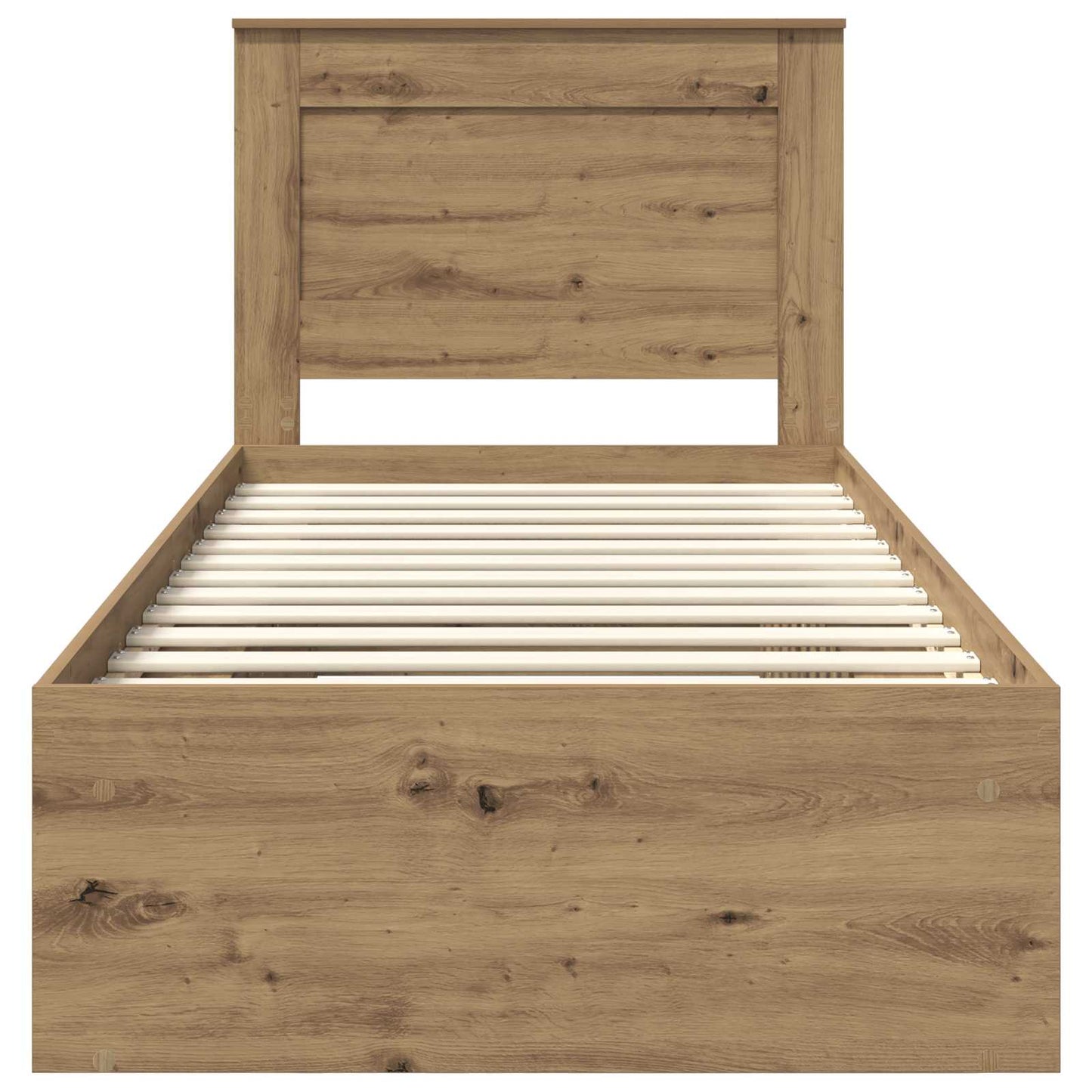 vidaXL Bed Frame Artisian Oak 75 x 190 cm Solid Pine Wood