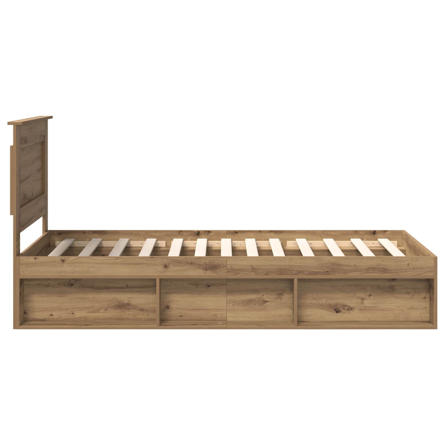 vidaXL Bed Frame Artisian Oak 75 x 190 cm Solid Pine Wood
