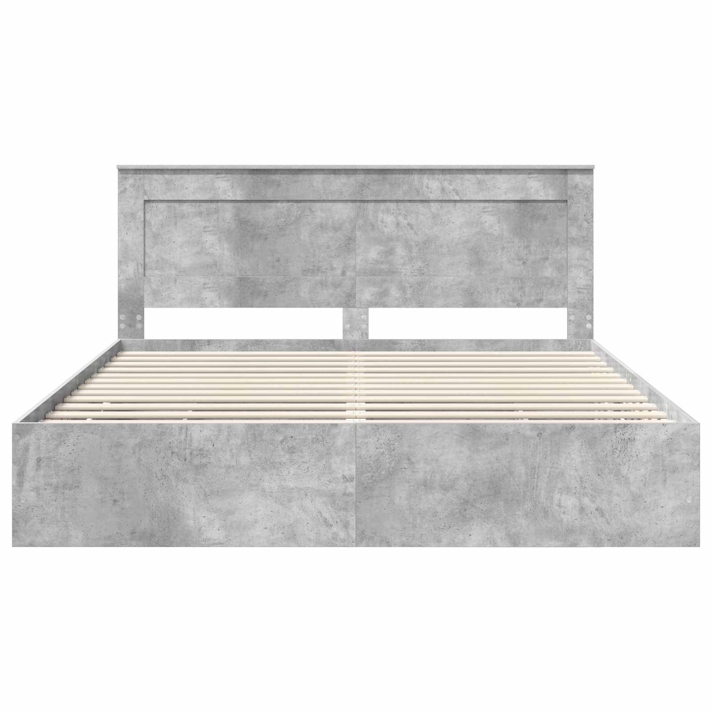 vidaXL Bed Frame with Drawer Concrete Grey 200 x 200 cm Engineer Wood