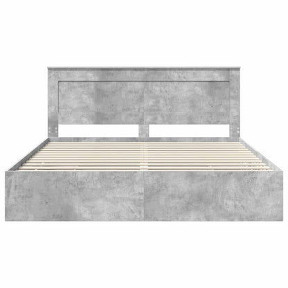 vidaXL Bed Frame with Drawer Concrete Grey 180 x 200 cm Engineer Wood