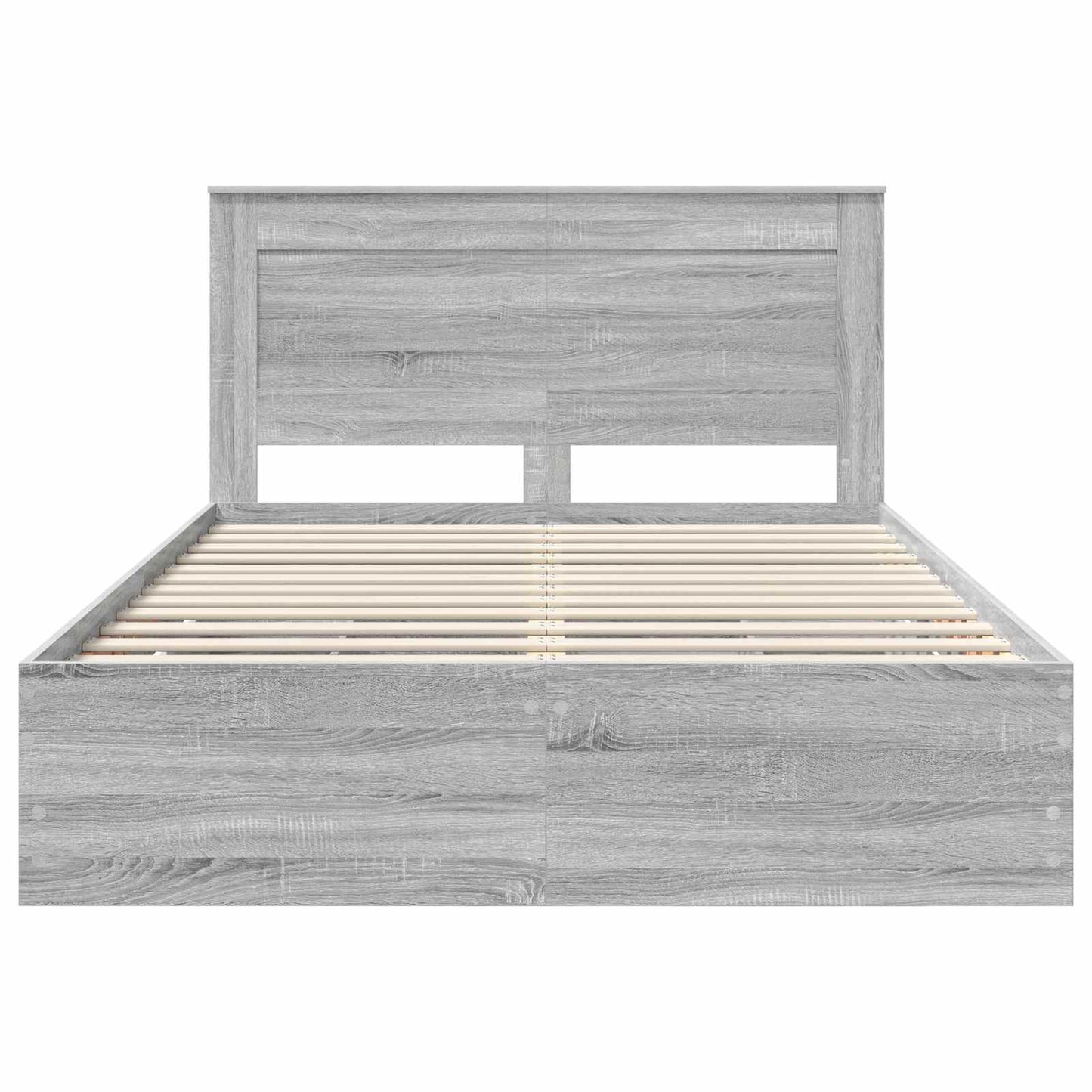 vidaXL Bed Frame with Drawer Grey Sonoma 140 x 190 cm Engineer Wood