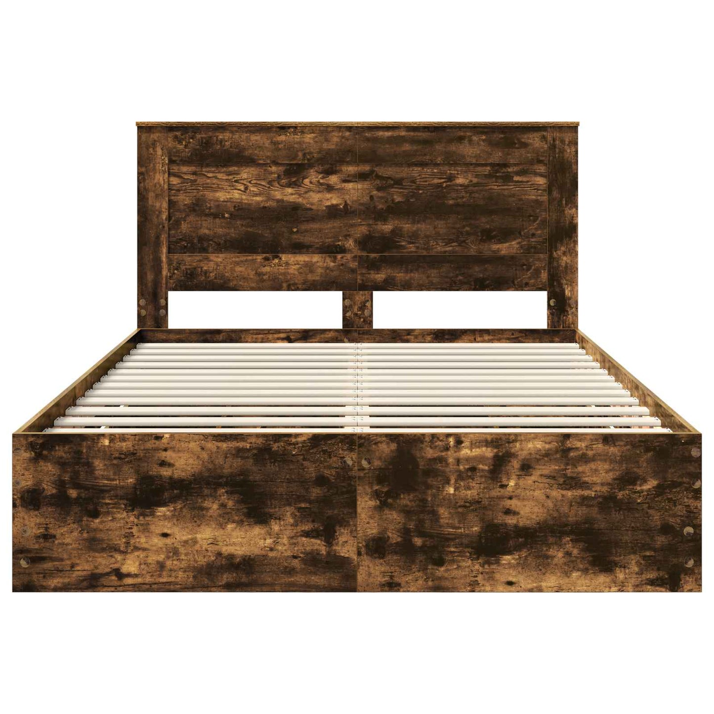 vidaXL Bed Frame with Drawer Smoked Oak 140 x 200 cm Engineer Wood