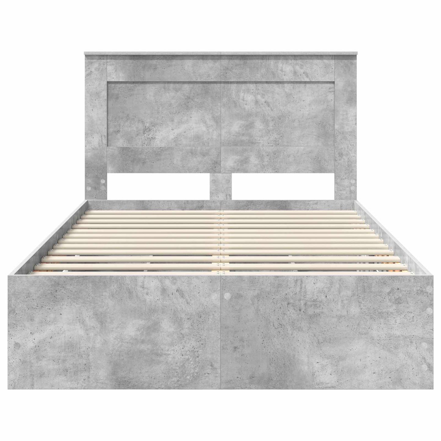 vidaXL Bed Frame with Drawer Concrete Grey 135 x 190 cm Engineer Wood