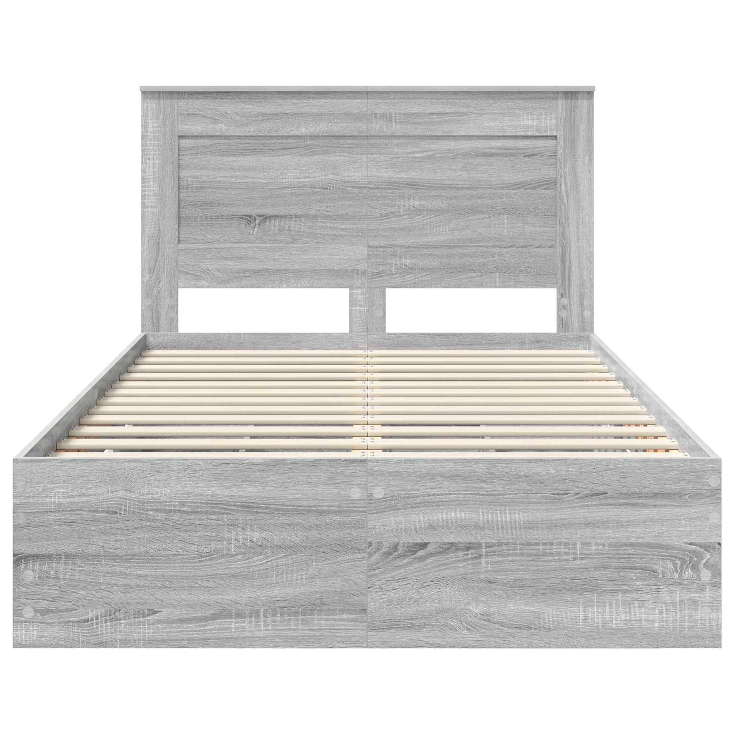 vidaXL Bed Frame with Drawer Grey Sonoma 120 x 190 cm Engineer Wood