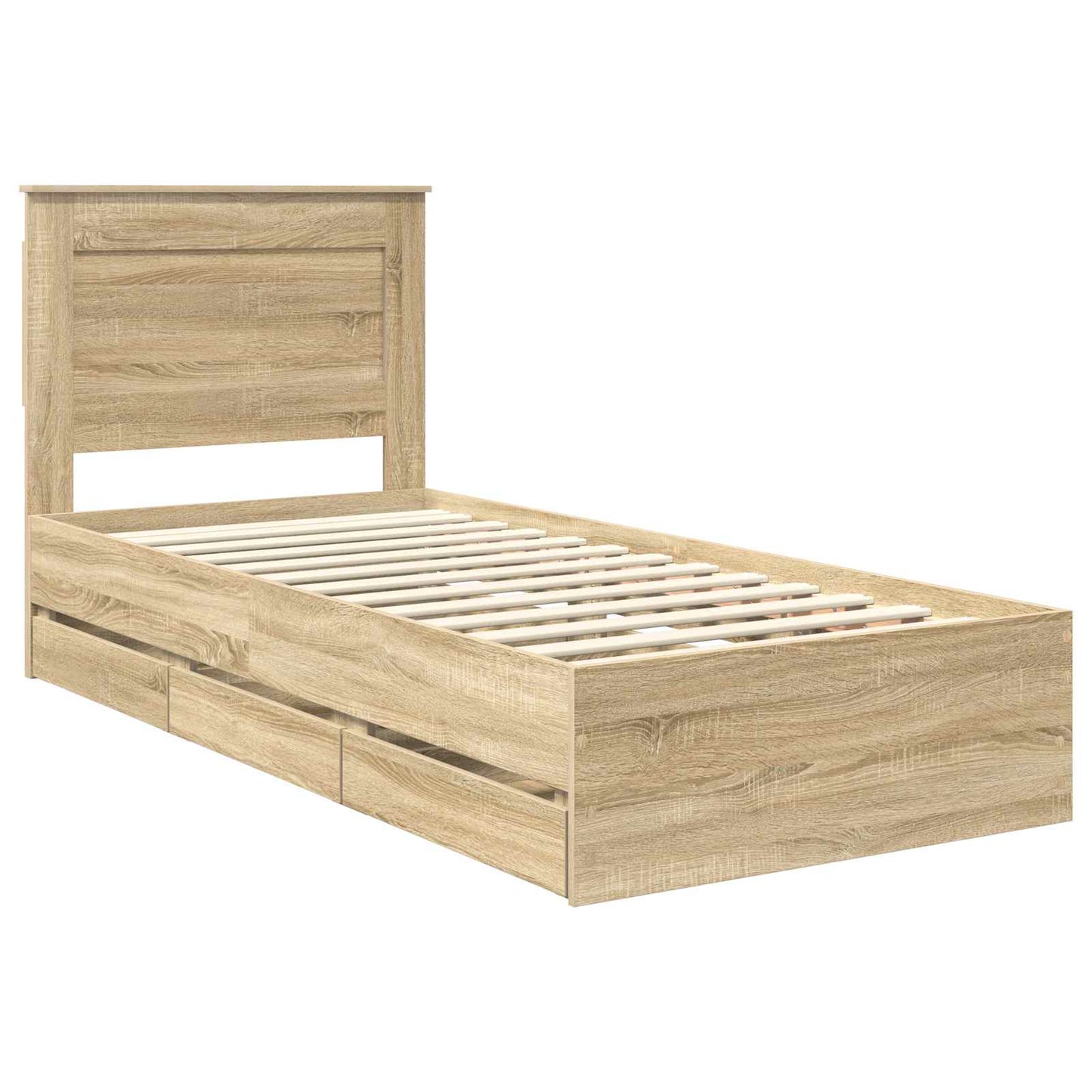 vidaXL Bed Frame with Drawer Sonoma Oak 100 x 200 cm Engineer Wood