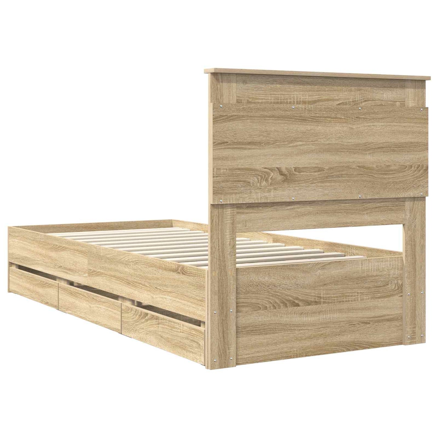 vidaXL Bed Frame with Drawer Sonoma Oak 100 x 200 cm Engineer Wood