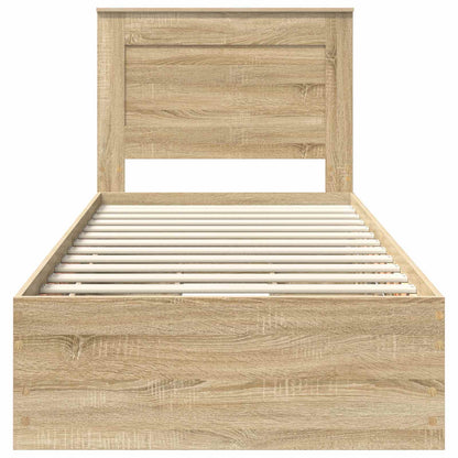 vidaXL Bed Frame with Drawer Sonoma Oak 100 x 200 cm Engineer Wood