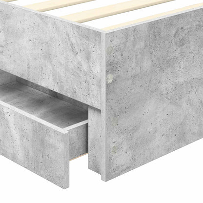 vidaXL Bed Frame with Drawer Concrete Grey 90 x 200 cm Engineer Wood