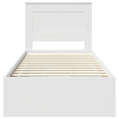 vidaXL Bed Frame with Drawer White 75 x 190 cm Engineer Wood