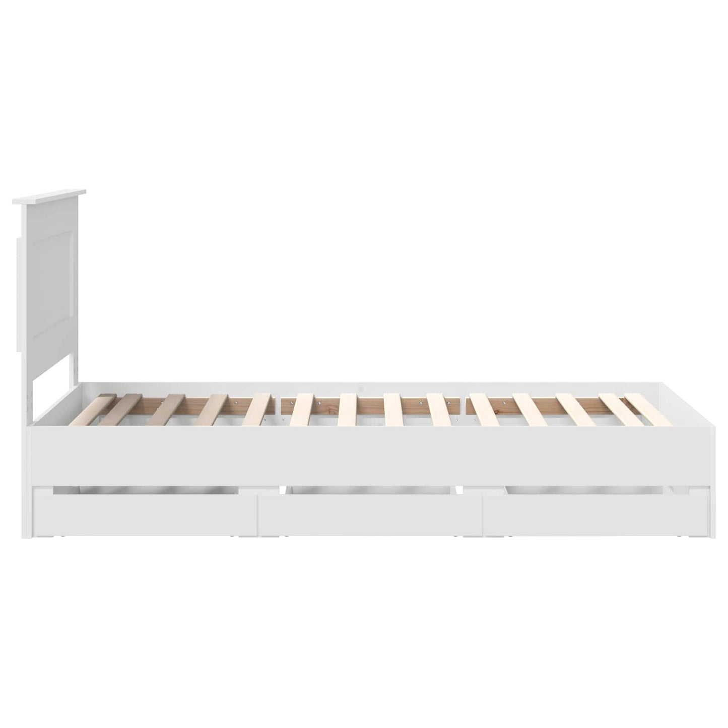 vidaXL Bed Frame with Drawer White 75 x 190 cm Engineer Wood