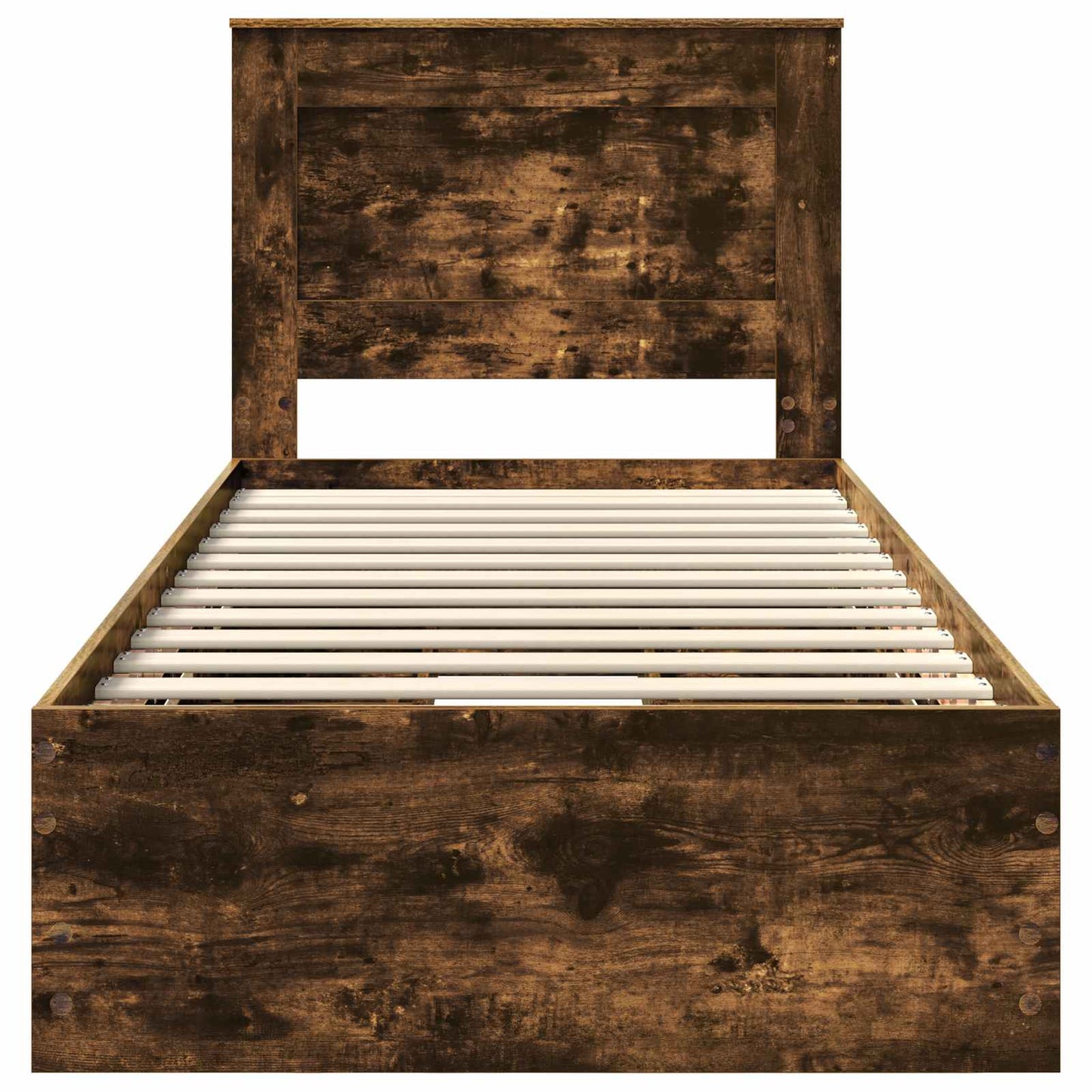 vidaXL Bed Frame with Drawer Smoked Oak 75 x 190 cm Engineer Wood