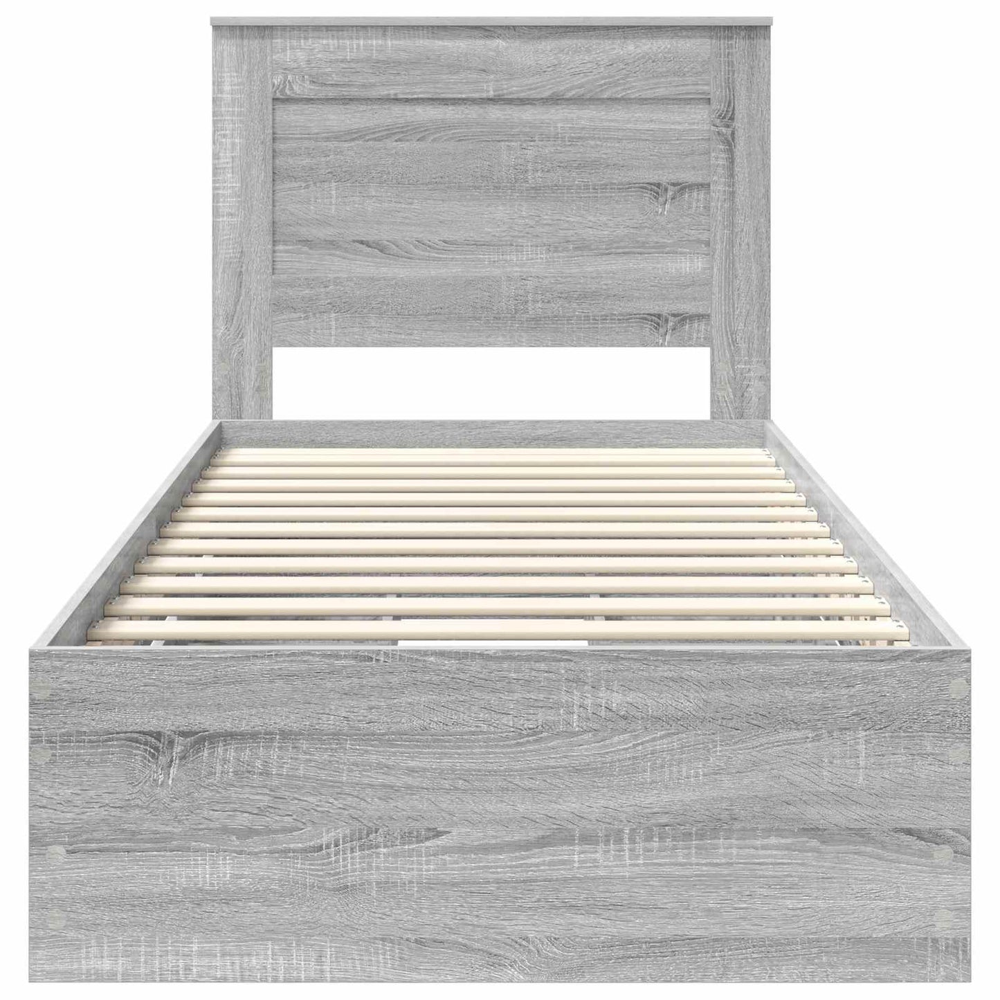 vidaXL Bed Frame with Drawer Grey Sonoma 75 x 190 cm Engineer Wood